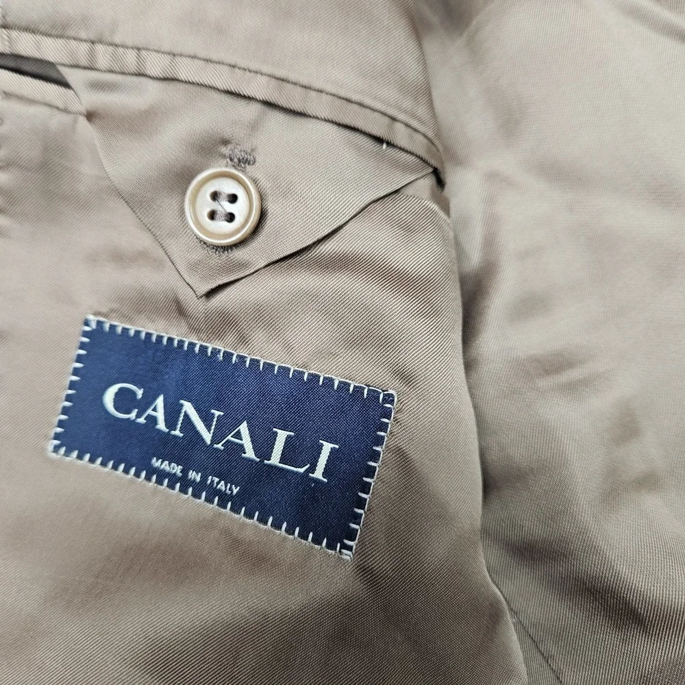 Vintage Canali Sport Coat Mens 44L Glen Plaid Blazer Wool Made in Italy Jacket